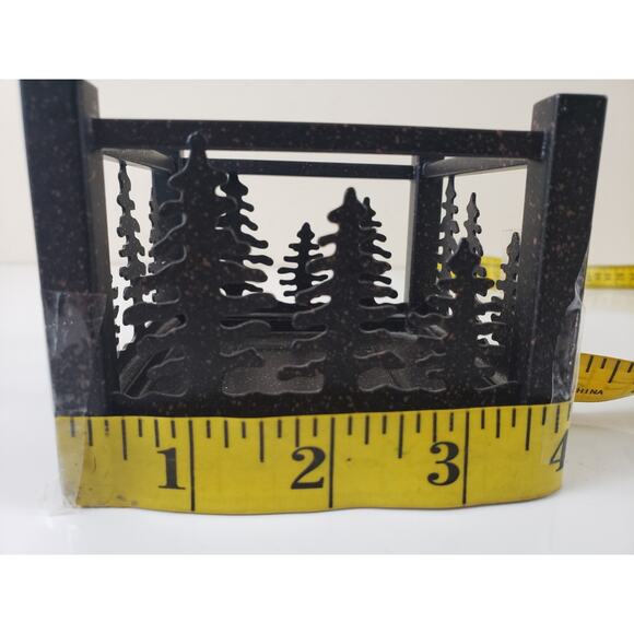 Y2K PartyLite Forest Friends Metal Candle Holder with Pine Tree Cutouts Lot of 2 - Picture 9 of 10